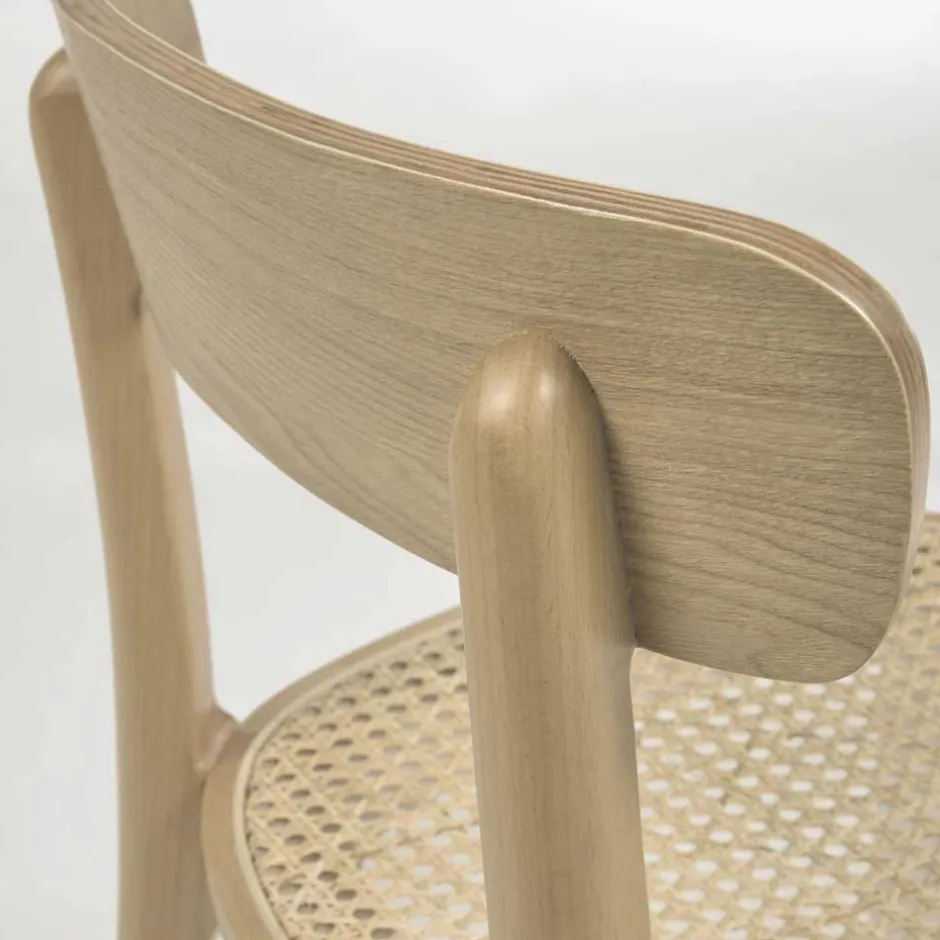 Wohnen Holzstuhl mit Wiener Geflecht Sitz - Wheel (2er Set)