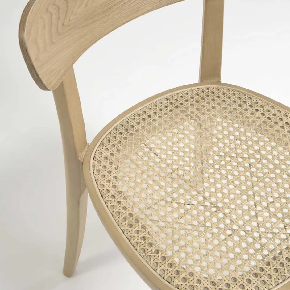 Wohnen Holzstuhl mit Wiener Geflecht Sitz - Wheel (2er Set)