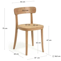 Wohnen Holzstuhl mit Wiener Geflecht Sitz - Wheel (2er Set)