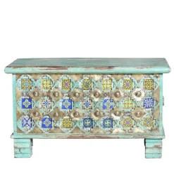 Holztruhe dekorativ mehrfarbig gestaltet - Zinatella^Wohnen Online