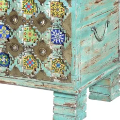 Holztruhe dekorativ mehrfarbig gestaltet - Zinatella^Wohnen Online