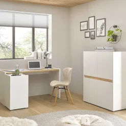 Wohnen Home Office Einrichtung in Weiß - Nonessia I (dreiteilig)