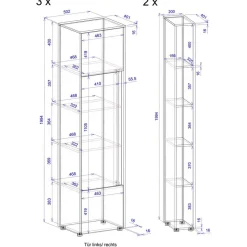 Home Office Schrankwand Set - Nonessia (fünfteilig)^Wohnen Discount