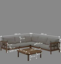 Indoor Outdoor Ecksofa & Tisch - Perconia (zweiteilig)^Wohnen Discount