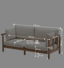Wohnen Indoor Outdoor Sofa in Cremefarben - Perconia