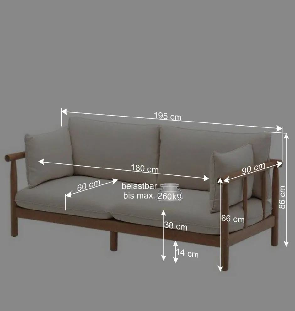 Wohnen Indoor Outdoor Sofa in Cremefarben - Perconia