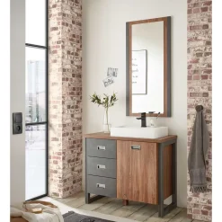 Wohnen Industrial Bad Waschplatz mit Spiegel - Forawas (zweiteilig)