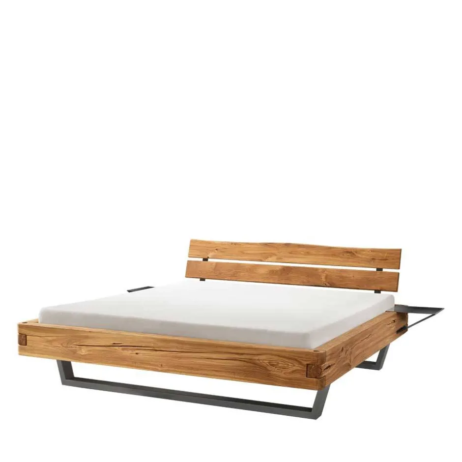 Industrial Balkenbett mit Metallkufen - Magie^Wohnen