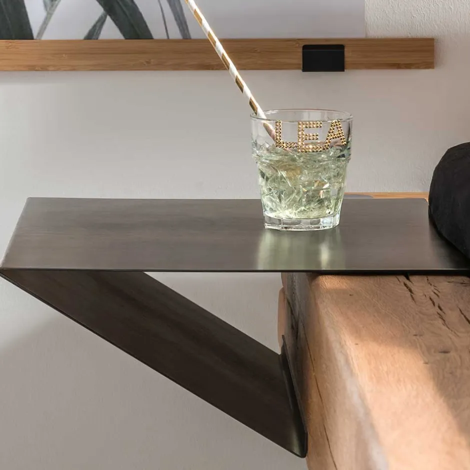 Industrial Balkenbett mit Metallkufen - Magie^Wohnen