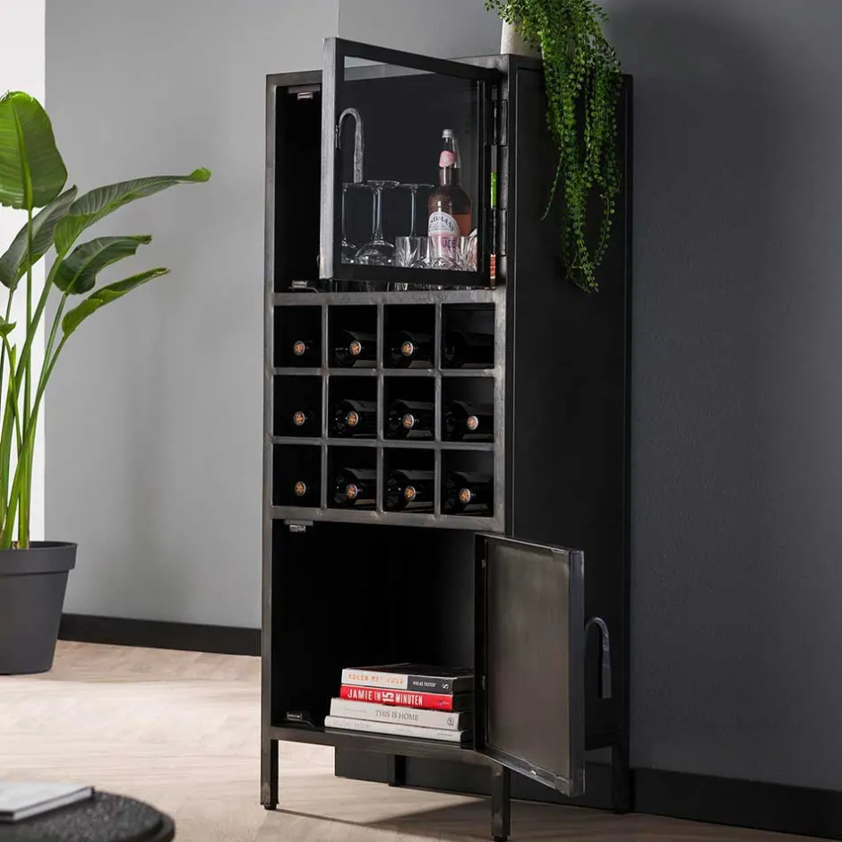 Wohnen Industrial Barschrank aus Metall - Brayden