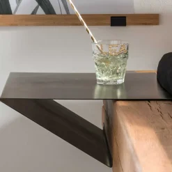 Wohnen Industrial Bett mit Recyclingleder Kopfteil - Cresp