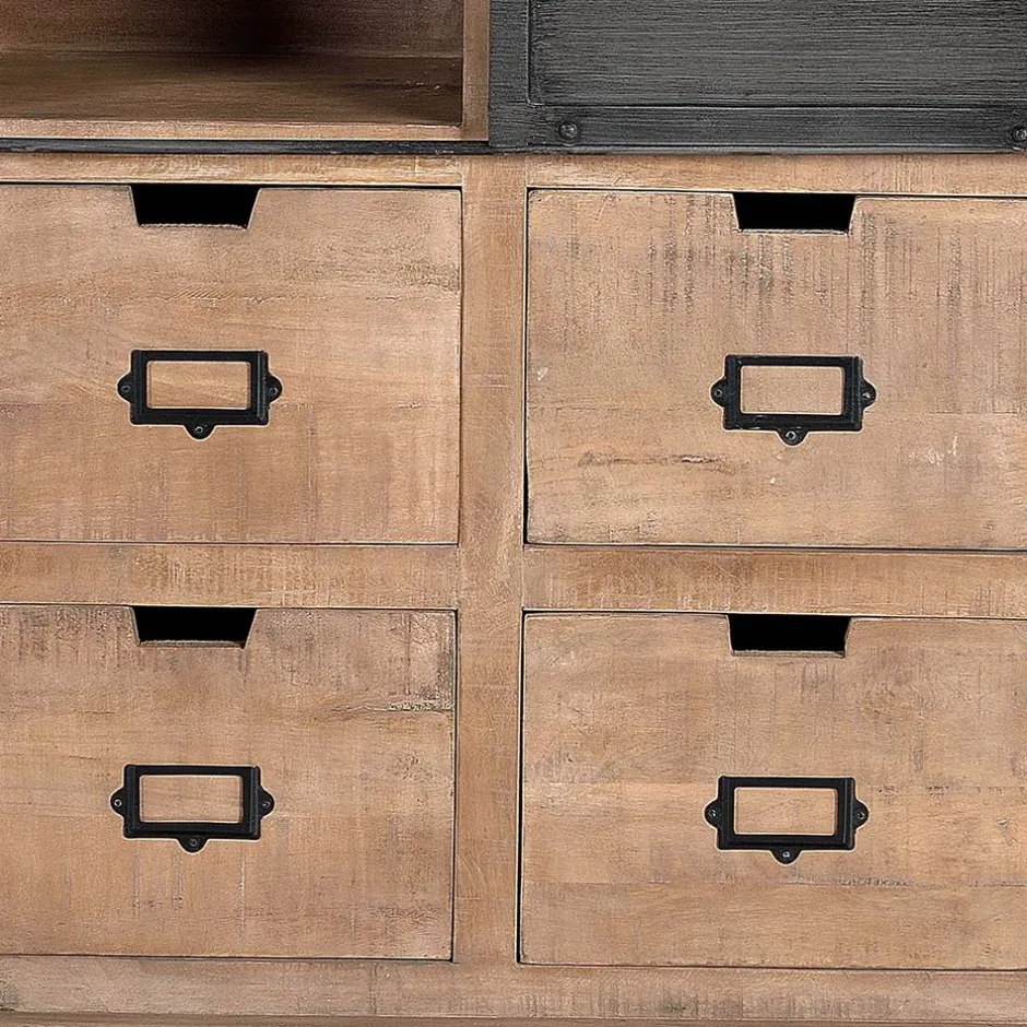 Wohnen Industrial Chic Schrank aus Mangobaum Massivholz - Jantonia