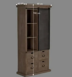 Wohnen Industrial Chic Schrank aus Mangobaum Massivholz - Jantonia