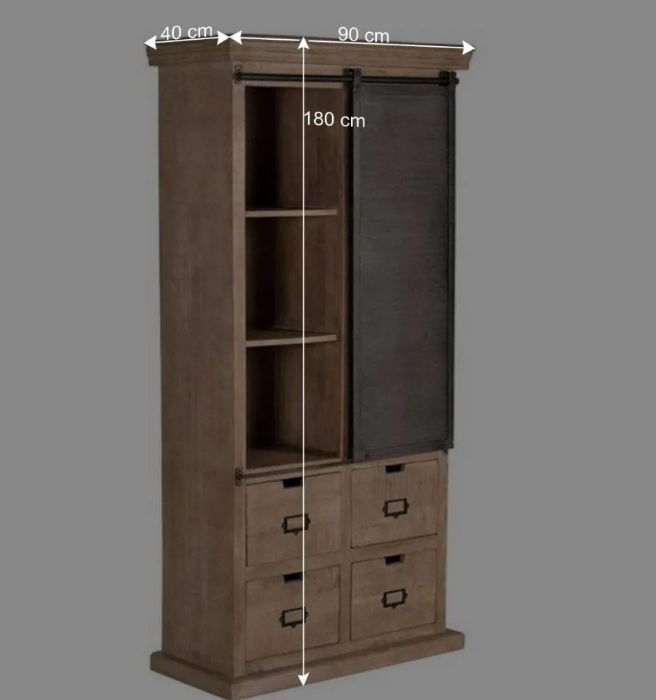 Wohnen Industrial Chic Schrank aus Mangobaum Massivholz - Jantonia