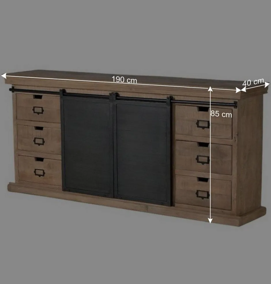 Wohnen Industrial Chic Sideboard mit Schiebetüren - Jantonia