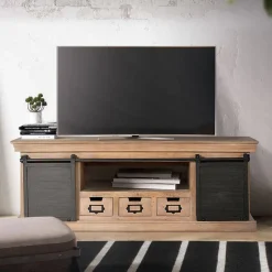 Industrial Chic TV Kommode mit Schiebetüren - Jantonia^Wohnen Online