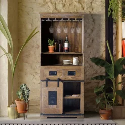Wohnen Industrial Design Barschrank aus Mangoholz - Semian