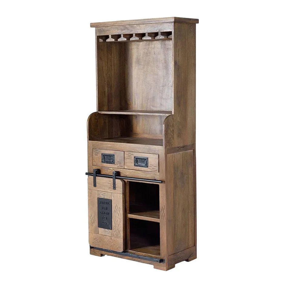 Wohnen Industrial Design Barschrank aus Mangoholz - Semian