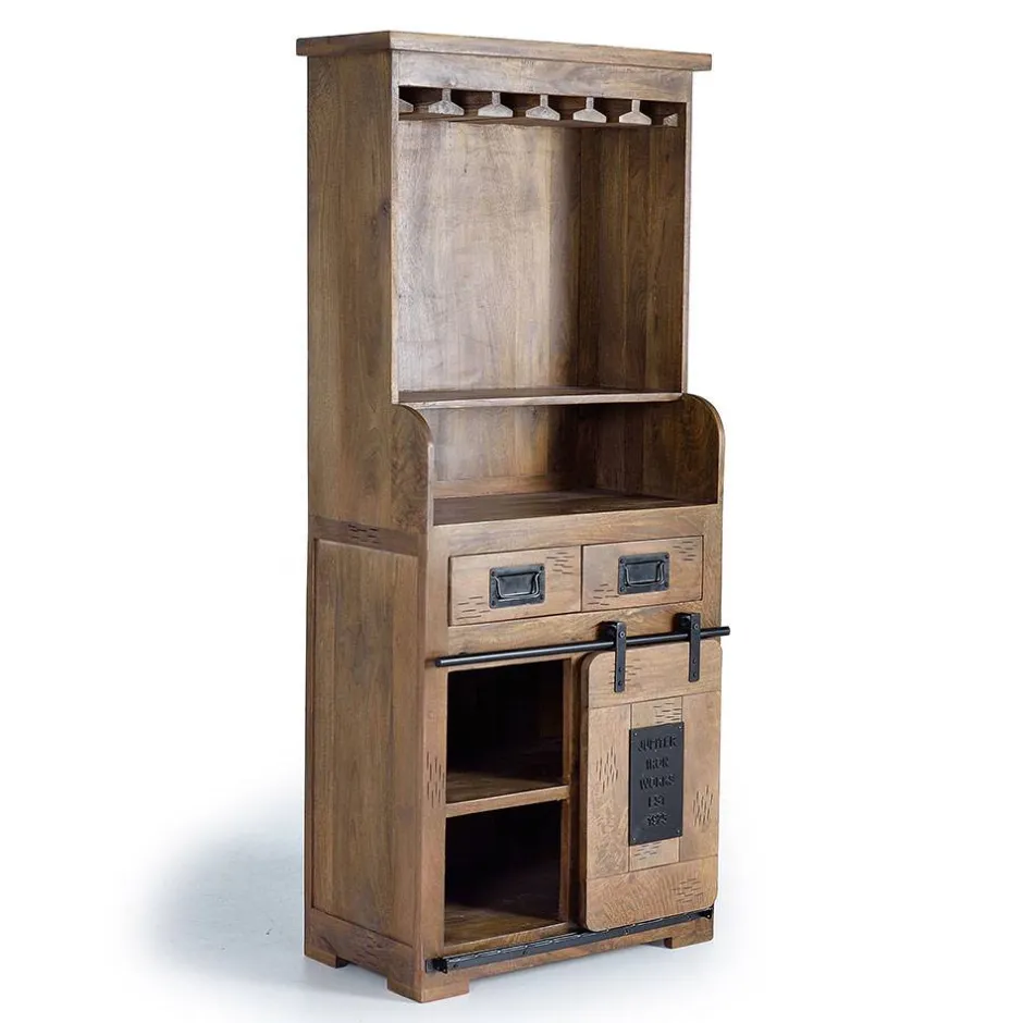 Wohnen Industrial Design Barschrank aus Mangoholz - Semian