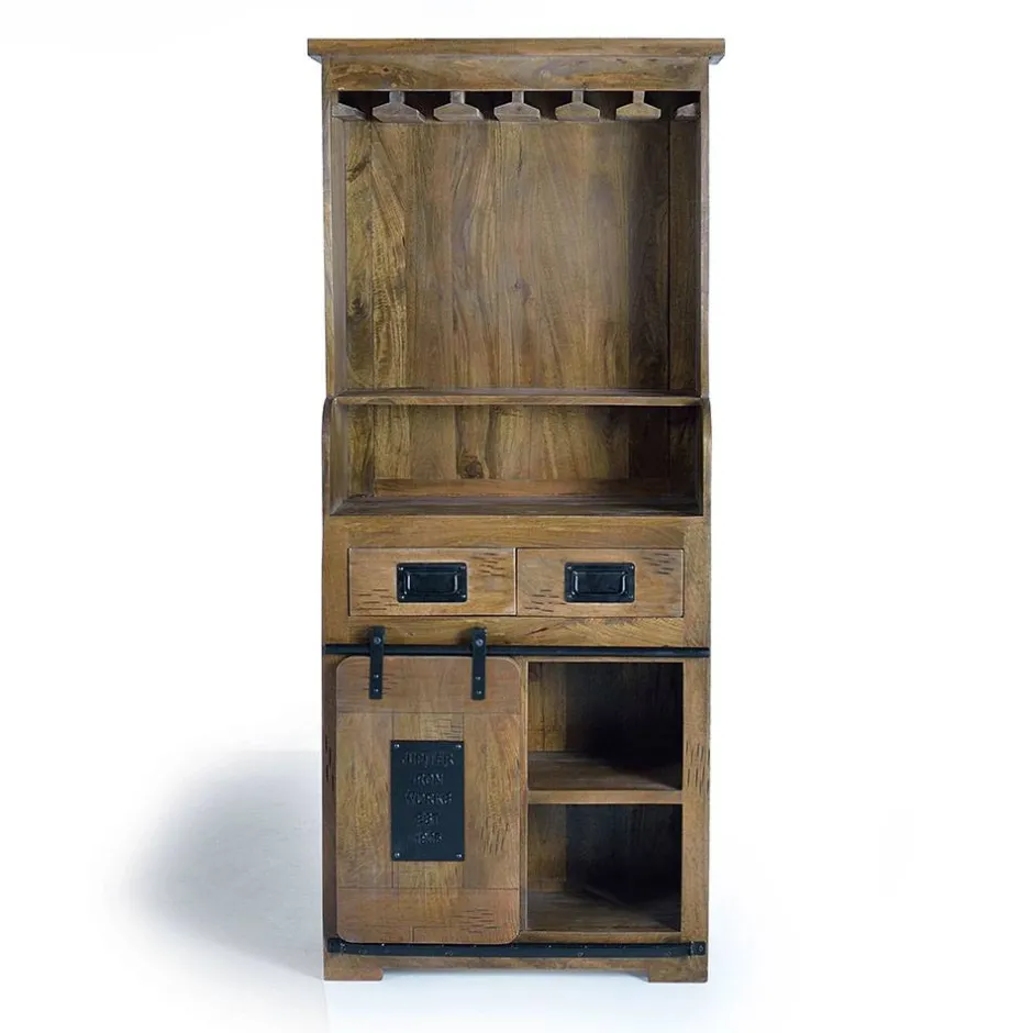 Wohnen Industrial Design Barschrank aus Mangoholz - Semian