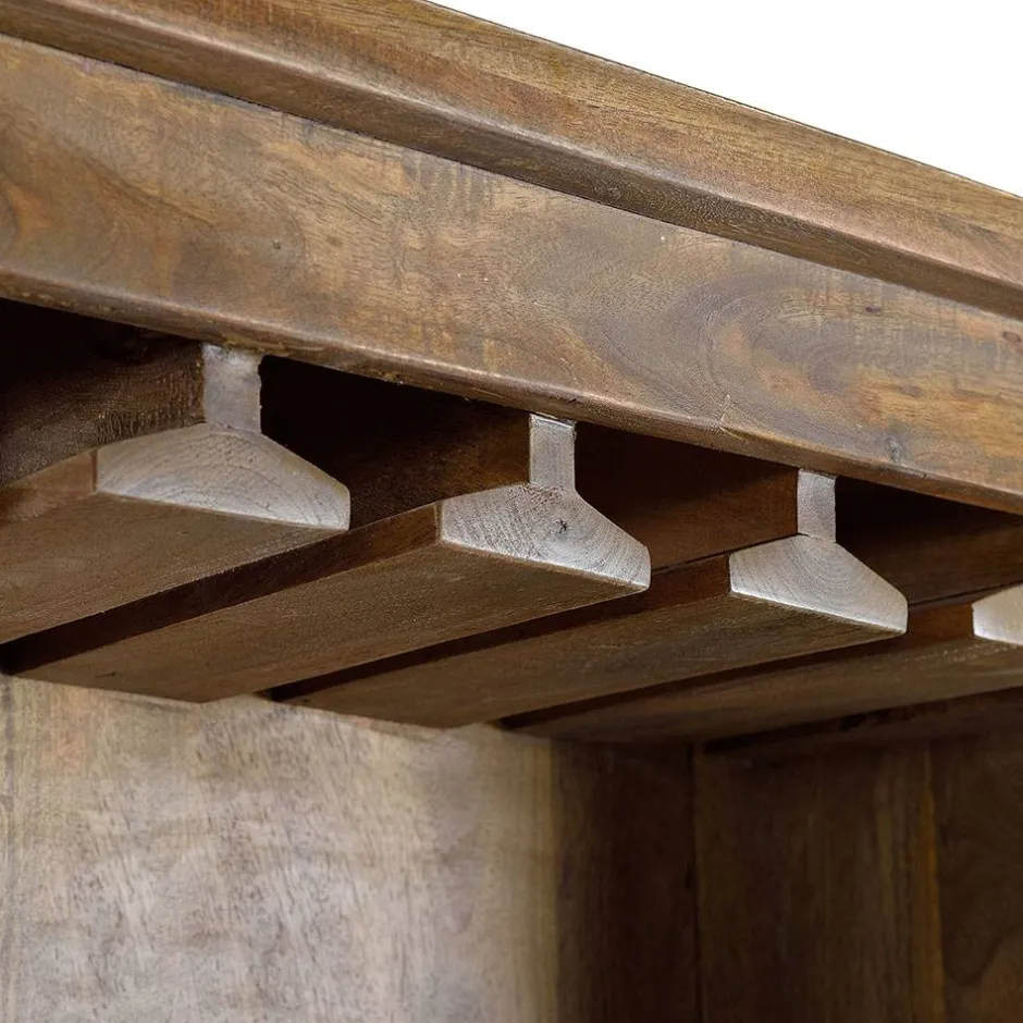 Wohnen Industrial Design Barschrank aus Mangoholz - Semian