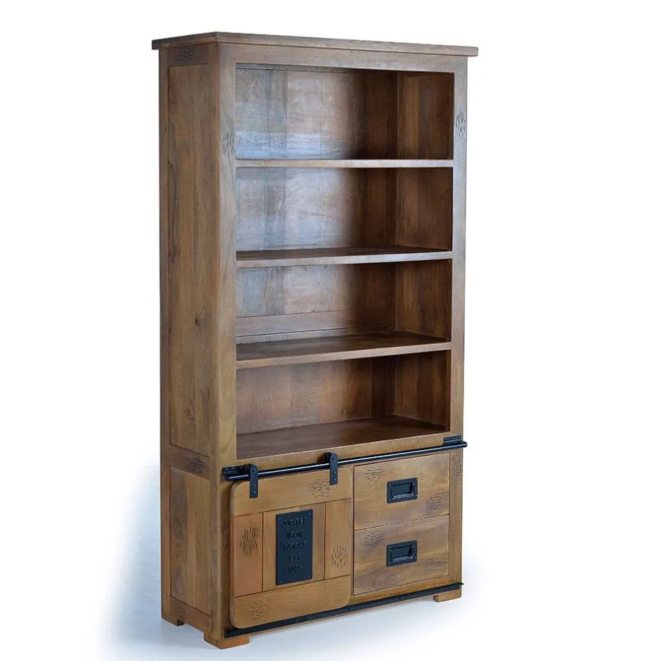 Wohnen Industrial Design Bücherregal aus Mangoholz - Semian