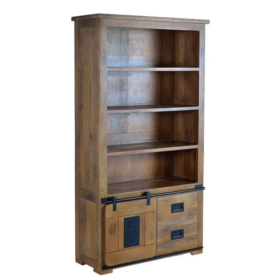 Wohnen Industrial Design Bücherregal aus Mangoholz - Semian