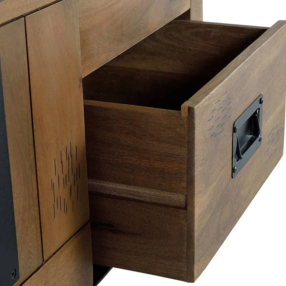 Wohnen Industrial Design Bücherregal aus Mangoholz - Semian