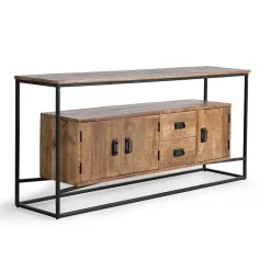 Wohnen Industrial Design Sideboard aus Massivholz - Olmidava