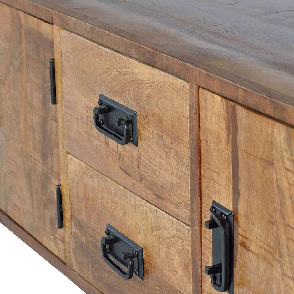 Wohnen Industrial Design Sideboard aus Massivholz - Olmidava