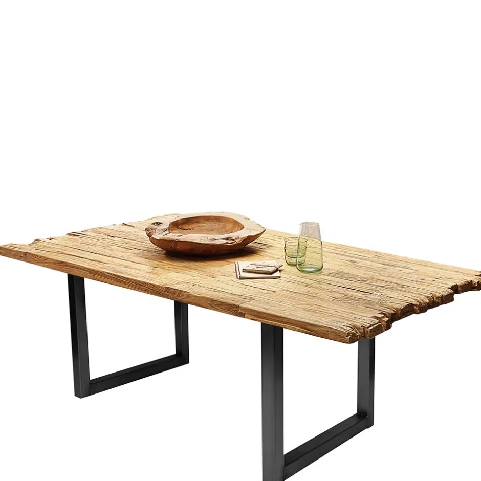 Industrial Esstisch aus rustikalem Teak Altholz - Chats^Wohnen