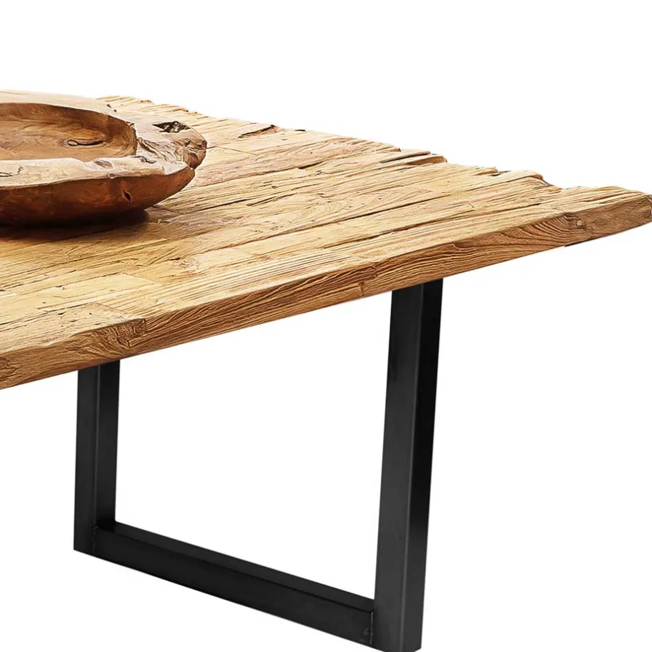 Industrial Esstisch aus rustikalem Teak Altholz - Chats^Wohnen