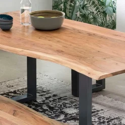 Wohnen Industrial Esstisch mit Baumkante Akazie - Hovalta