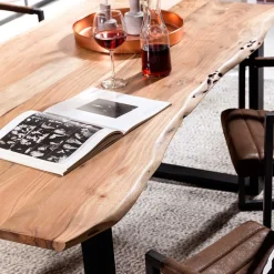 Wohnen Industrial Esstisch mit Baumkante Akazie - Hovalta