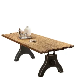 Industrial Esstisch mit Teak Altholzplatte - Banyo^Wohnen Sale
