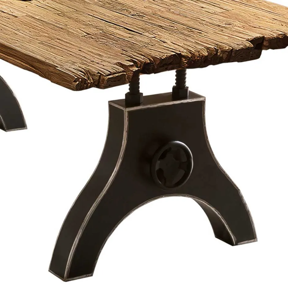 Industrial Esstisch mit Teak Altholzplatte - Banyo^Wohnen Sale