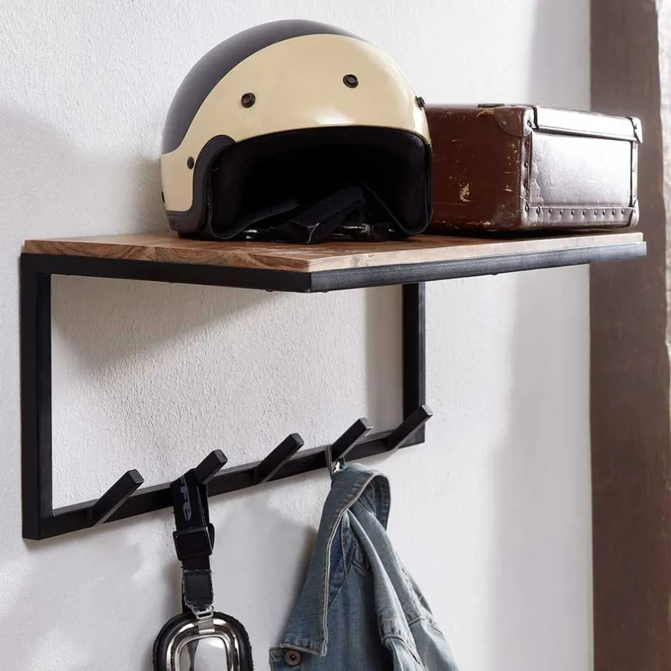Industrial Garderobe mit Hutboden aus Akazie - Seletana^Wohnen Best