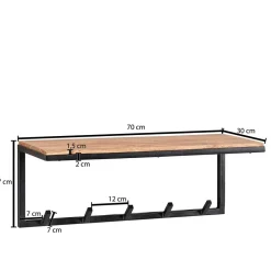Industrial Garderobe mit Hutboden aus Akazie - Seletana^Wohnen Best