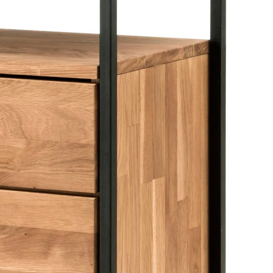 Wohnen Industrial Highboard aus Wildeiche und Stahl - Ingbo