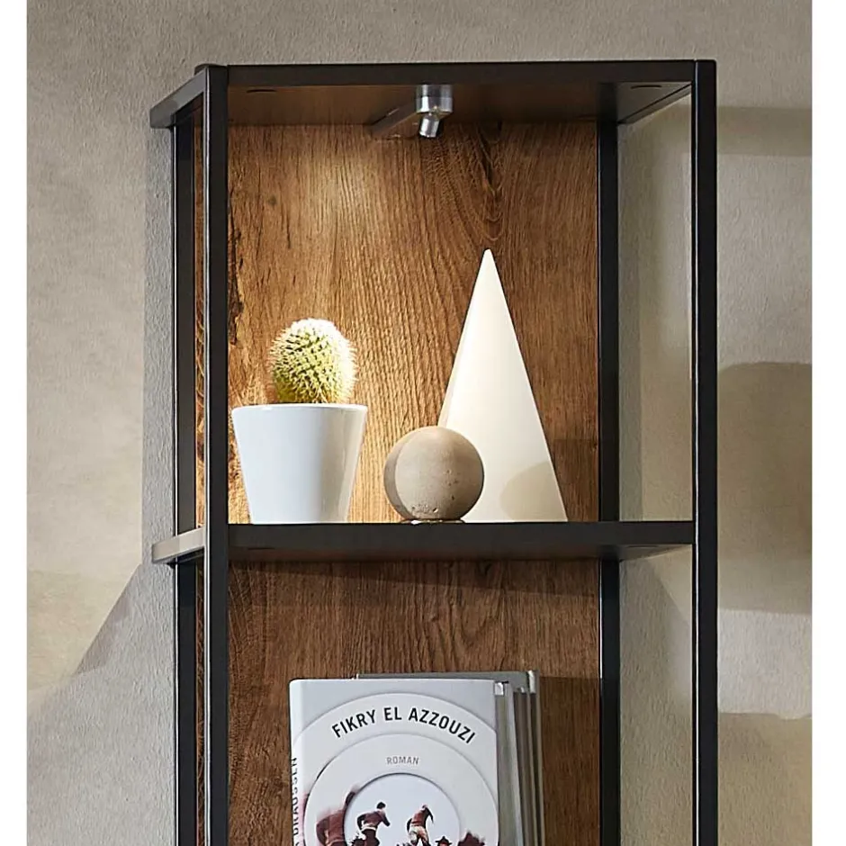 Wohnen Industrial Hängeregal in Dekor Eiche Dunkel - Xindus