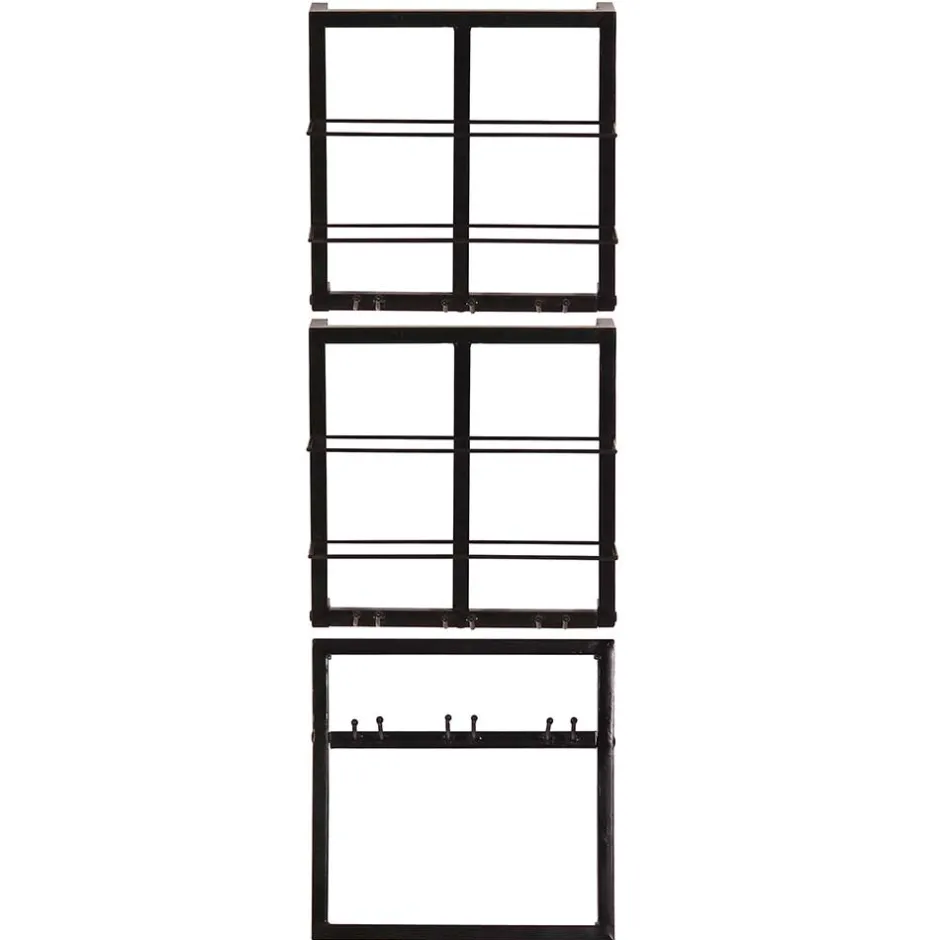 Wohnen Industrial Hängeregale für Flaschen - Novo (dreiteilig)