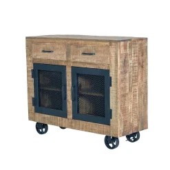 Wohnen Industrial Kombi-Kommode auf Metall-Rädern - Thiano