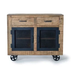 Wohnen Industrial Kombi-Kommode auf Metall-Rädern - Thiano