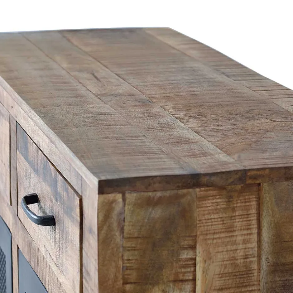 Wohnen Industrial Kombi-Kommode auf Metall-Rädern - Thiano