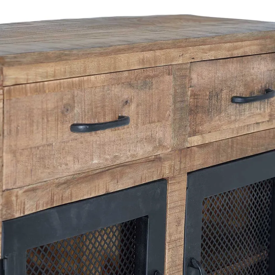 Wohnen Industrial Kombi-Kommode auf Metall-Rädern - Thiano