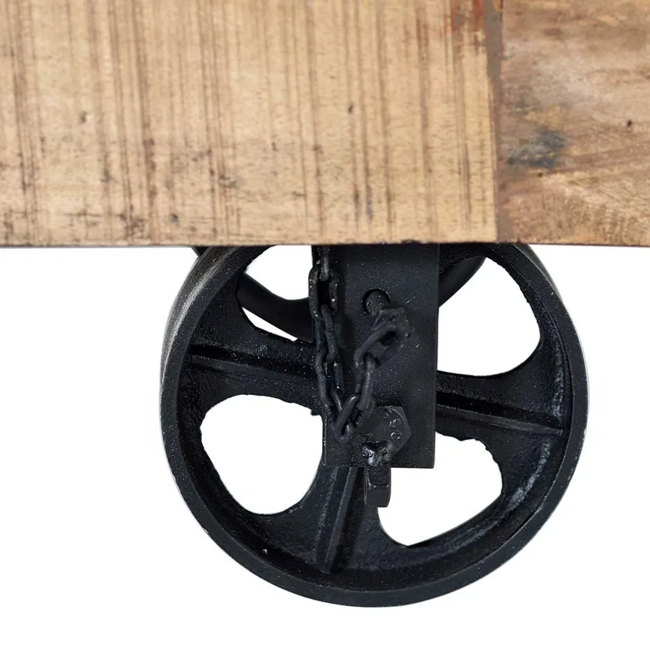 Wohnen Industrial Kombi-Kommode auf Metall-Rädern - Thiano