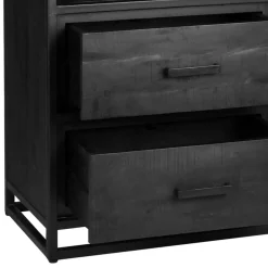 Industrial Regal in Schwarz mit 2 Schubladen - Esturado^Wohnen Best