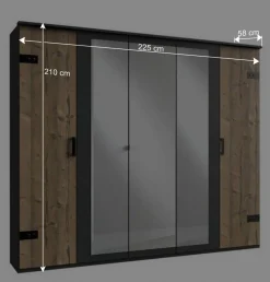 Industrial Schlafzimmereinrichtung Set - Ardila (vierteilig)^Wohnen Outlet
