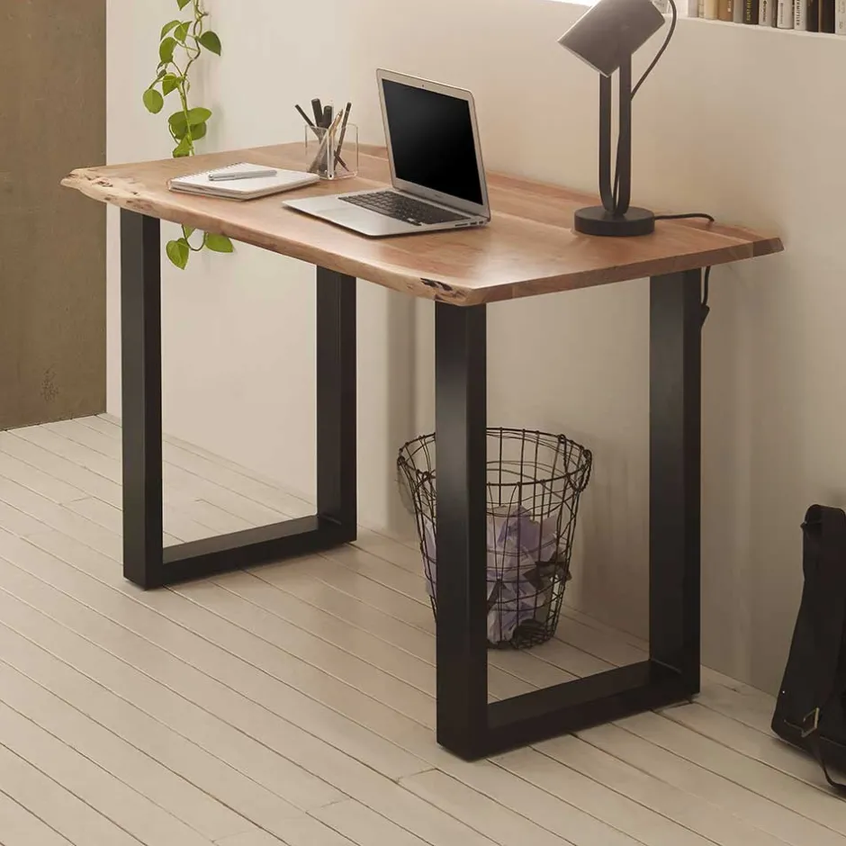 Wohnen Industrial Schreibtisch mit Baumkante Akazie - Amlina