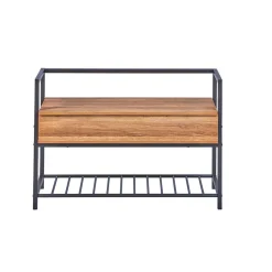 Industrial Schuhbank in Wildeiche Optik - Vedrico^Wohnen